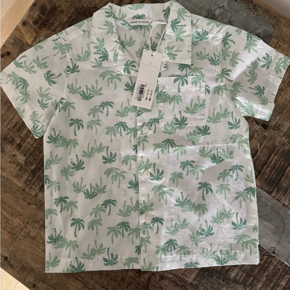 Janie & Jack short sleeve button down shirt size 2T
